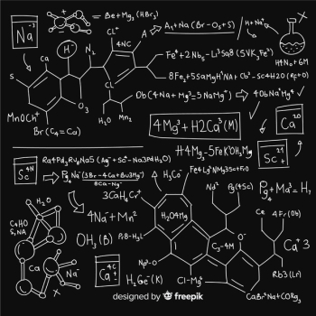 Hand drawn chemistry background on blackboard Free Vector Hand drawn chemistry background on blackboard Free Vector