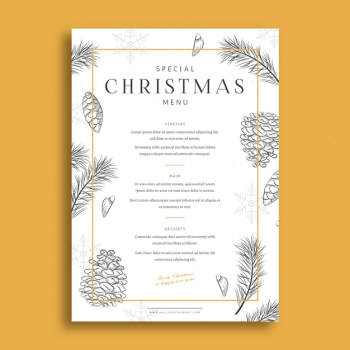 Hand drawn christmas menu template Free Vector Hand drawn christmas menu template Free Vector
