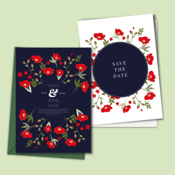 Hand drawn colorful wedding invitation Free Vector Hand drawn colorful wedding invitation Free Vector