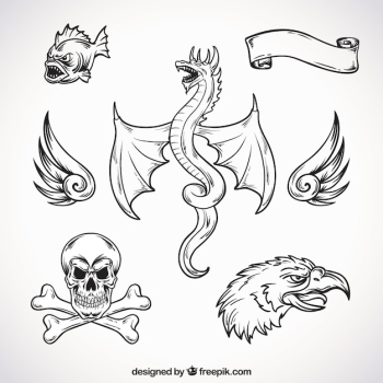 Hand drawn creatures tattoos Hand drawn creatures tattoos