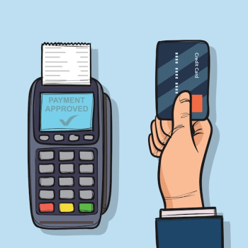 Hand drawn credit card payment Hand drawn credit card payment
