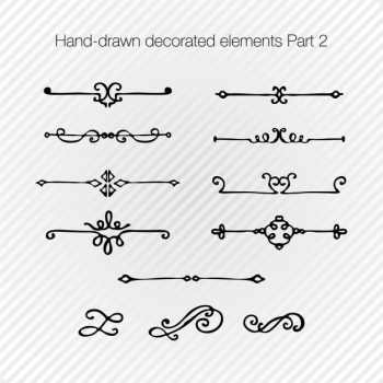 Hand drawn decorated element collection Hand drawn decorated element collection