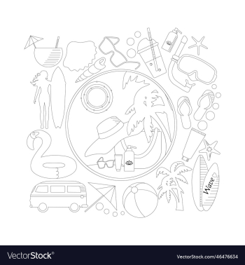 hand drawn doodle summer icons set hand drawn doodle summer icons set