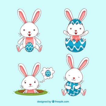 Hand drawn easter bunny collection Hand drawn easter bunny collection
