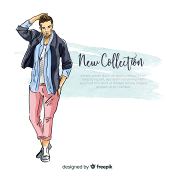 Hand drawn fashion man illustration Free Vector Hand drawn fashion man illustration Free Vector