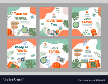 hand drawn flat travel agency social media post