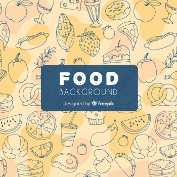 Hand drawn food background Hand drawn food background