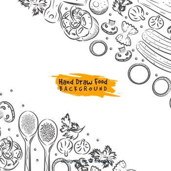 Hand drawn food background Hand drawn food background