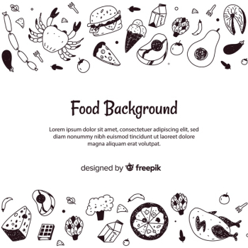 Hand drawn food background Hand drawn food background