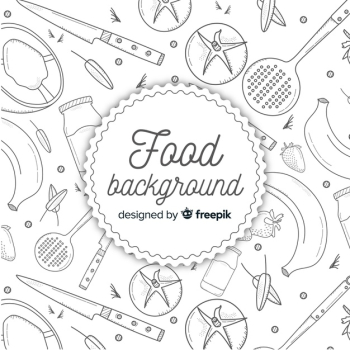 Hand drawn food background Hand drawn food background
