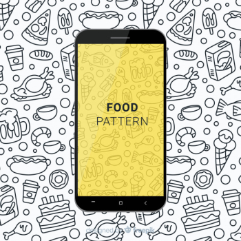 Hand drawn food mobile pattern Hand drawn food mobile pattern
