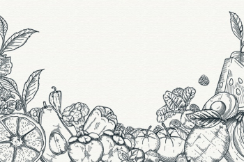 Hand drawn fruit and vegetables background Free Vector Hand drawn fruit and vegetables background Free Vector