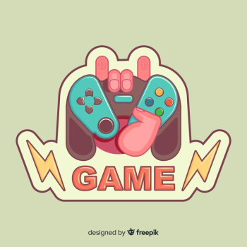 Hand drawn game pad logo Free Vector Hand drawn game pad logo Free Vector