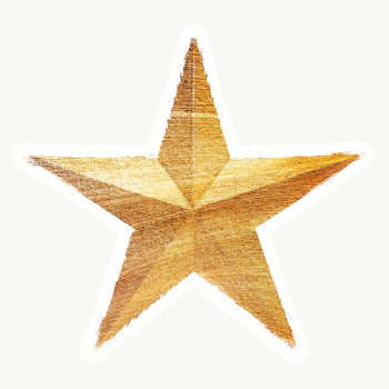Hand drawn gold star brushstroke style sticker with a white border | Free  transparent png - 2354852