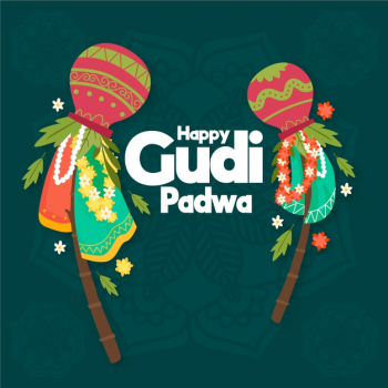 Hand-drawn gudi padwa celebration Free Vector Hand-drawn gudi padwa celebration Free Vector