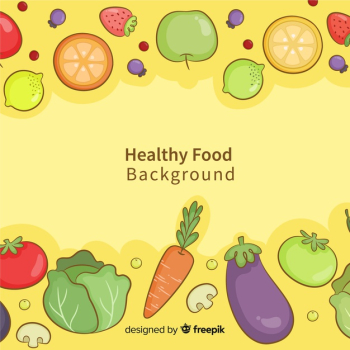 Hand drawn healthy food background Free Vector Hand drawn healthy food background Free Vector