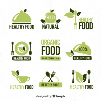 Hand drawn healthy food logo collection Hand drawn healthy food logo collection