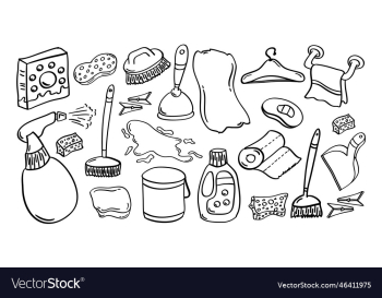 hand drawn home cleaning or house cleaning icon hand drawn home cleaning or house cleaning icon