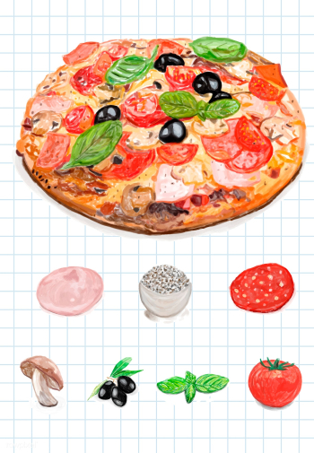 Hand drawn italian pizza watercolor style | Free stock vector - 393484 Hand drawn italian pizza watercolor style | Free stock vector - 393484