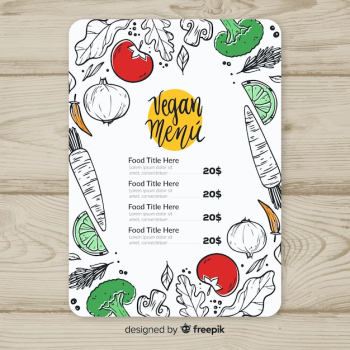Hand drawn modern restaurant menu template Hand drawn modern restaurant menu template