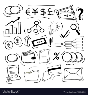 hand drawn money management icon