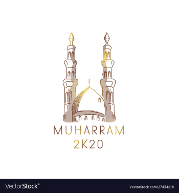 Hand drawn muharram banner design vector image Hand drawn muharram banner design vector image