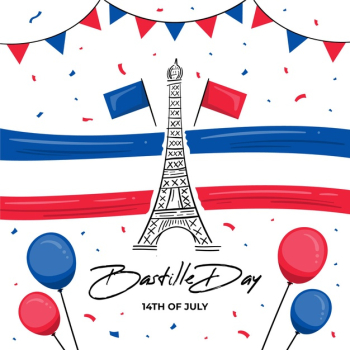 Hand drawn bastille day concept Free Vector Hand drawn bastille day concept Free Vector