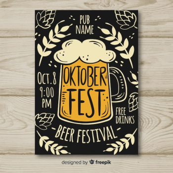 Hand drawn oktoberfest poster mockup Hand drawn oktoberfest poster mockup