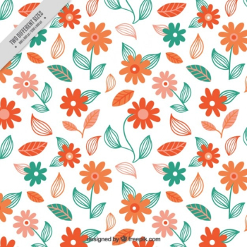 Hand drawn orange daisies background Hand drawn orange daisies background