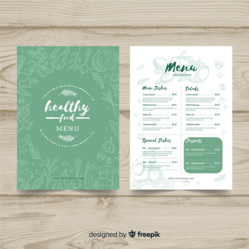 Hand drawn organic menu template Hand drawn organic menu template