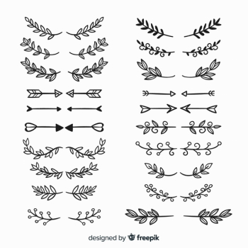 Hand drawn ornament divider collection Free Vector Hand drawn ornament divider collection Free Vector