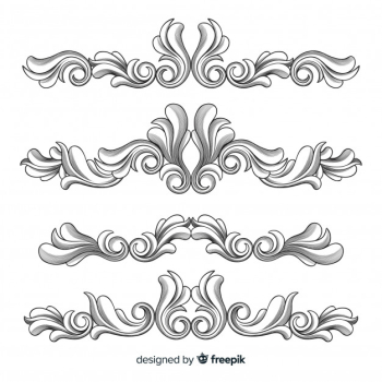 Hand drawn ornamental flower borders Hand drawn ornamental flower borders