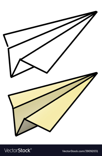 hand drawn paper airplane