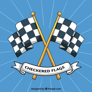 Hand drawn race checkered flags