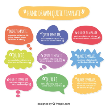 Hand drawn speech bubble quotes Hand drawn speech bubble quotes