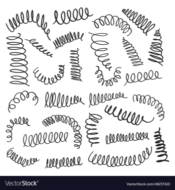 hand drawn spiral spring set hand drawn spiral spring set