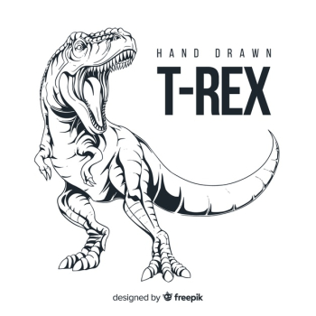 Hand drawn t-rex background Free Vector Hand drawn t-rex background Free Vector