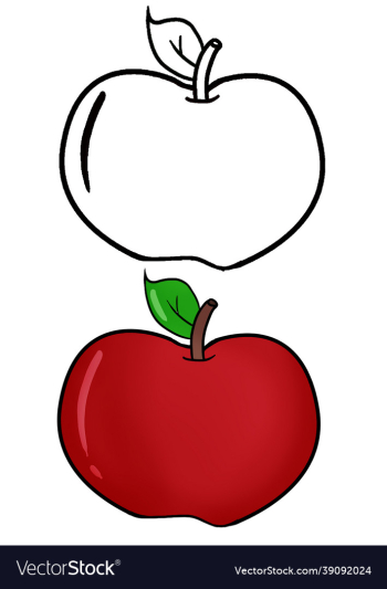 hand drawn teacher red apple