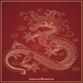 Hand drawn traditional chinese dragon Hand drawn traditional chinese dragon