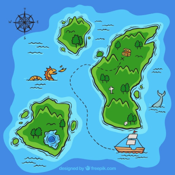 Hand drawn treasure map background Hand drawn treasure map background