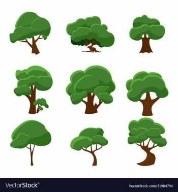 hand drawn tree collection nature design