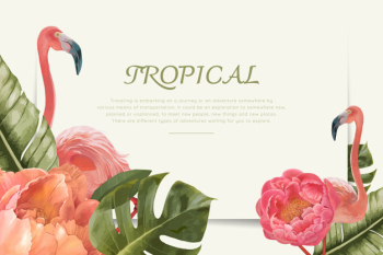 Hand drawn tropical flamingos Hand drawn tropical flamingos
