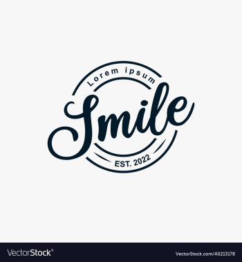 hand drawn typographic smile logo on vintage hand drawn typographic smile logo on vintage