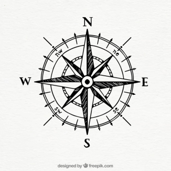 Hand drawn vintage compass Free Vector Hand drawn vintage compass Free Vector