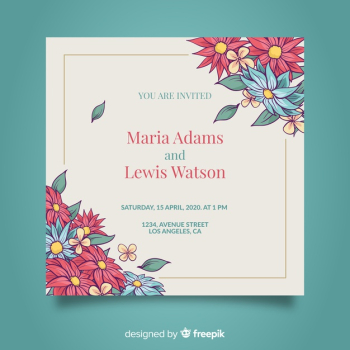 Hand drawn wedding invitation template Hand drawn wedding invitation template