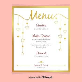 Hand drawn wedding menu template Free Vector Hand drawn wedding menu template Free Vector