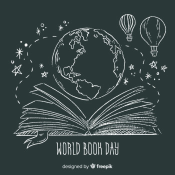 Hand drawn world book day background Free Vector Hand drawn world book day background Free Vector