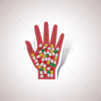 Hand filled with pills Hand filled with pills