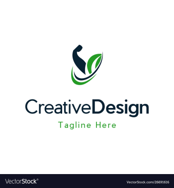 Hand fit naturally creative logo vector image Hand fit naturally creative logo vector image
