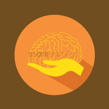 Hand holding a brain Hand holding a brain